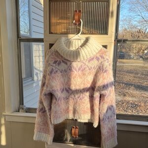 Cozy Pastel Sweater with Turtleneck